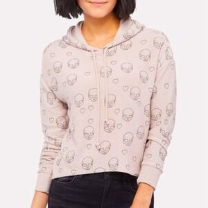 Chaser Skulls & Hearts Women's Whimsical Goth Hoodie